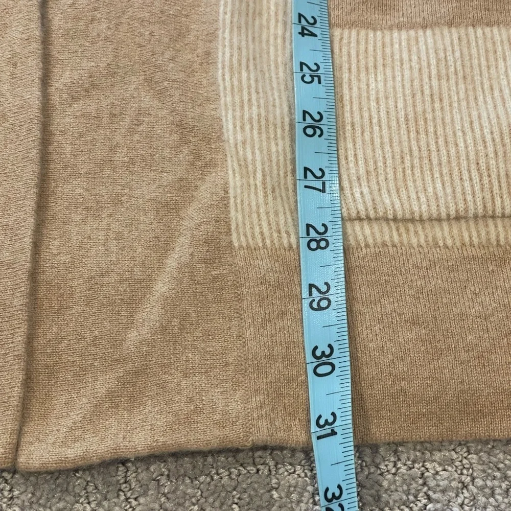 MADELEINE THOMPSON Calla 100% Cashmere Two-Tone, Tan, Long Open Cardigan, Large